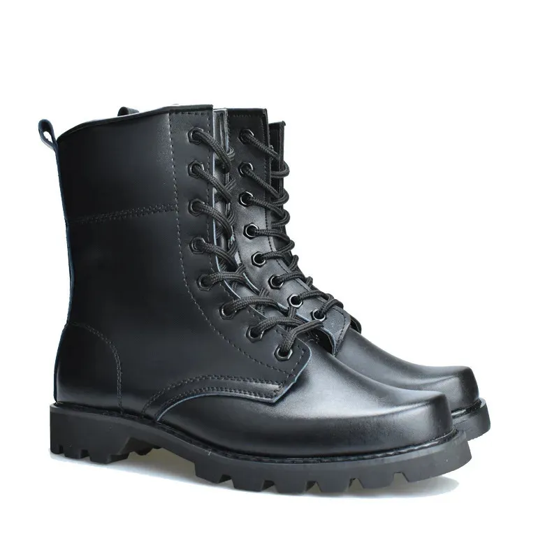 Tactical Boots Men Steel Toe Protective Work Shoes Black Lace-up_voghion.com