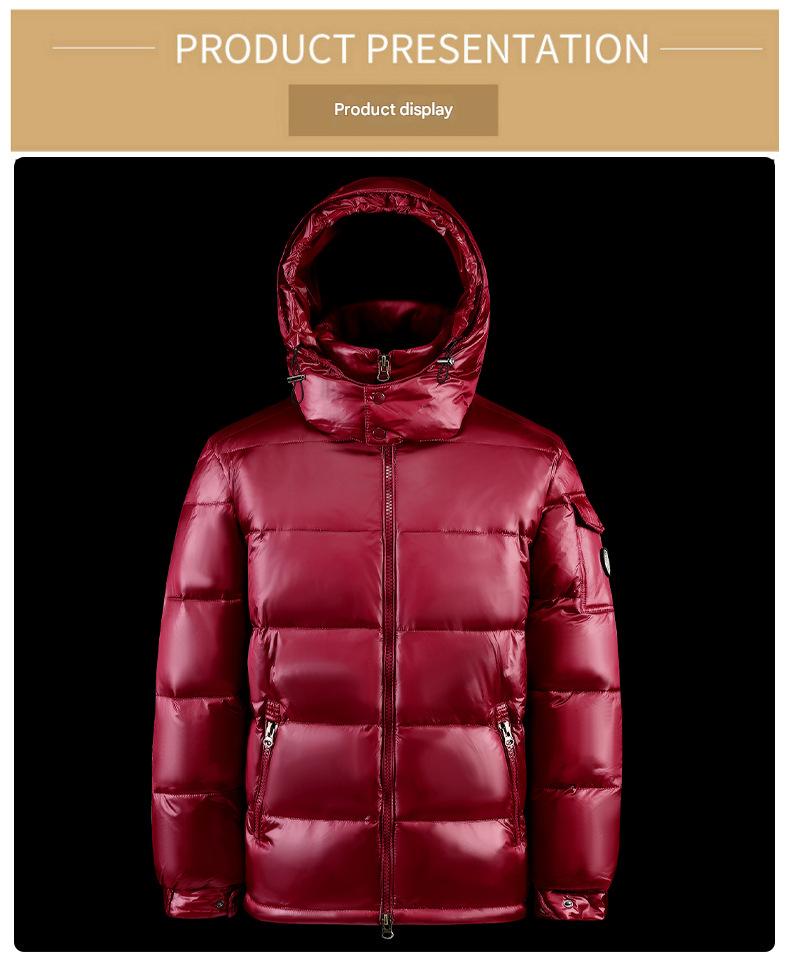​​Men's Clothing Unisex High-Gloss Down Jacket - Detachable Logo Winter Coat (Wholesale Bulk Order Available)​​_voghion.com