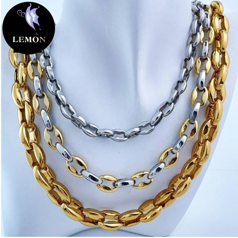 Men's & Women's Stainless Steel Chain Necklace, Handcrafted U-Shaped Link Design, Adjustable Length For Layering, Electroplated Finish
