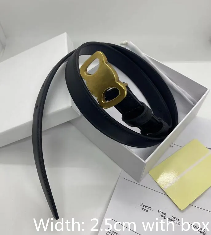 Designermode slät spänne bälte retrodesign tunna midjebälten för män kvinnors bredd 2,5 cm äkta kohud 3 färg_voghion.com