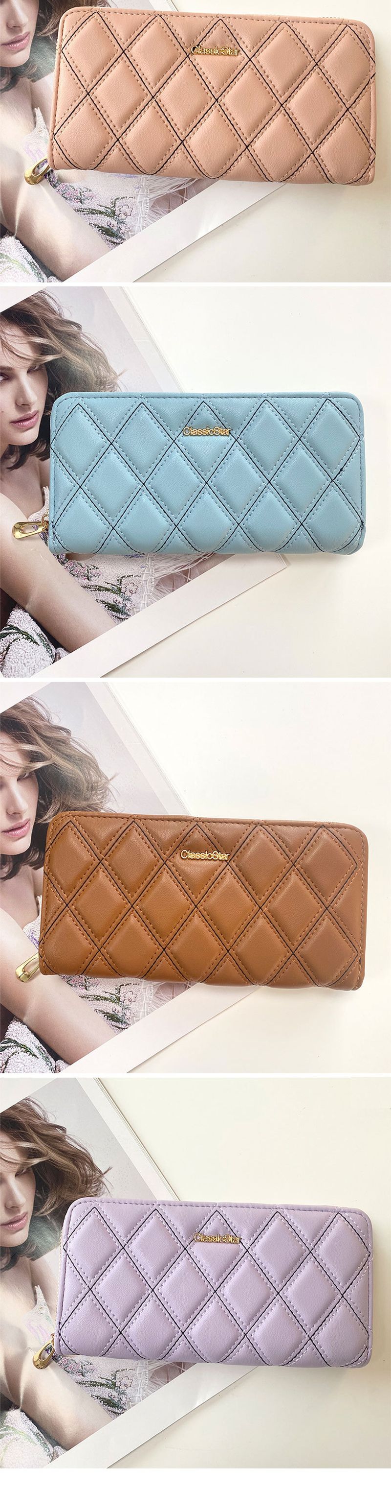 Handtaschen Kleine Stil Dia Damen Brieftasche Ins Große Kapazität Mode Münzgeldbörse Einzelner Reißverschluss Handytasche_voghion.com