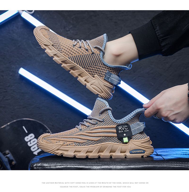 Trendy Casual Flyknit Mesh Herrenschuhe Sommer Neue atmungsaktive leichte Laufschuhe_voghion.com