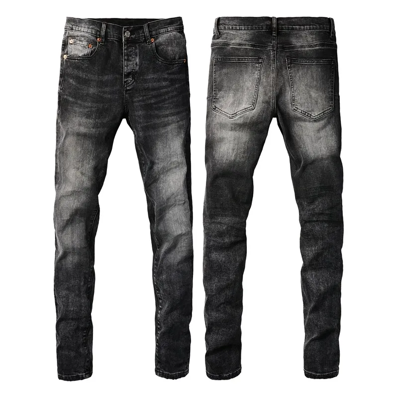 Pantaloni da uomo Jeans viola Jeans firmati in denim Pantaloni da uomo neri di alta qualità Jeans da motociclista strappati retrò dritti slim_voghion.com