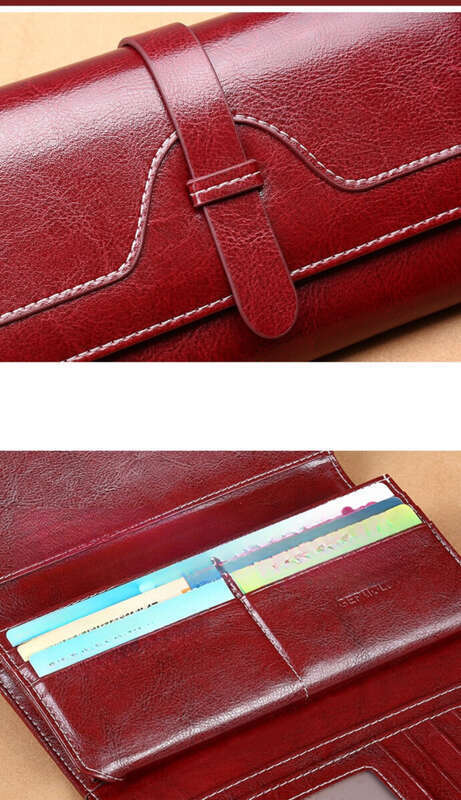 Handtasche aus echtem Leder, lange Geldbörse für Damen, multifunktionales Mobiltelefon mit großem Fassungsvermögen, vielseitig einsetzbar_voghion.com