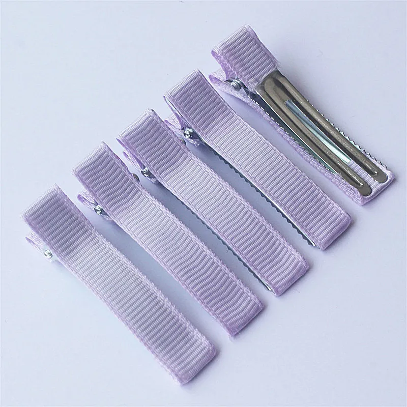300pcs 5cm Grosgrain Ribbon Lined Alligator Hairpins for Princess Girls Ponytail Clips Children Metal Hair Barrettes_voghion.com