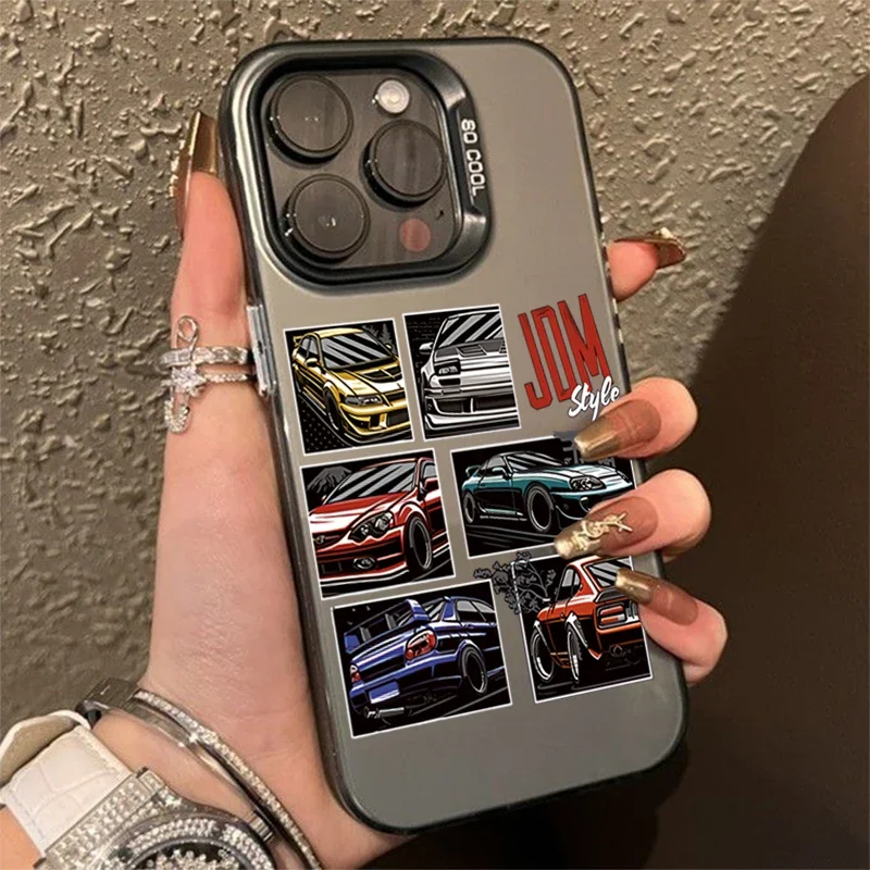 Capa rígida matte de carro esportivo jdm para iphone pro max_voghion.com