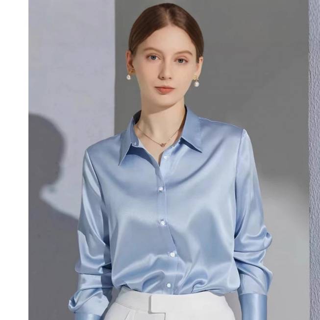 Camicia da ufficio elegante per donna classica a maniche lunghe_voghion.com