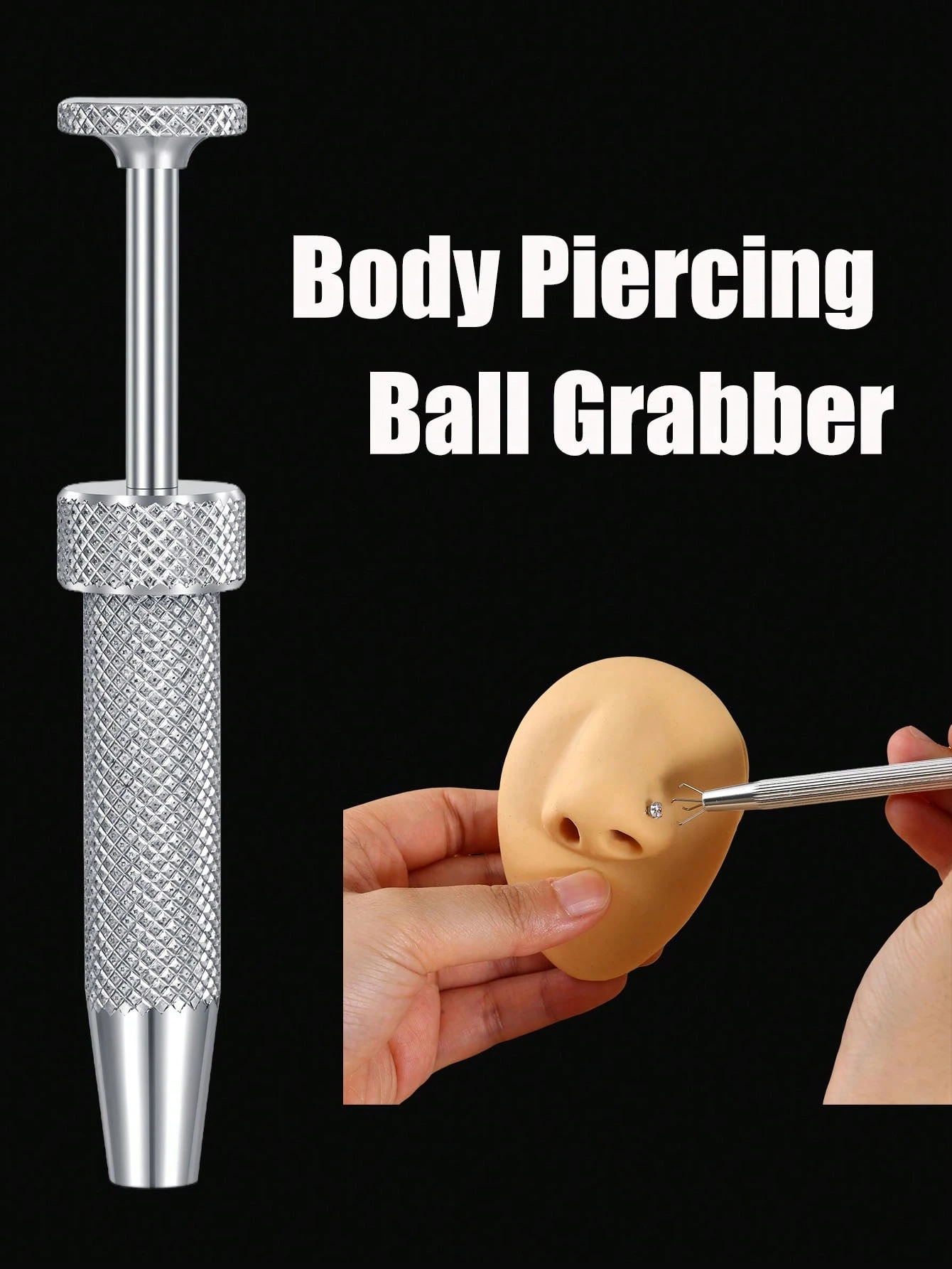 Edelstahl Flachkopf Ohrringe Applikator Werkzeug Gewindelos Einsetzstift Körper Piercing Set Für Ohr Nase Lippe - Piercingdorn Kugel Greifer Werkzeug_voghion.com