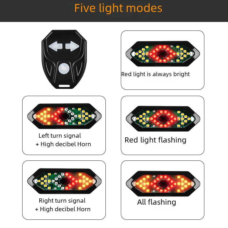 Remote Control Steering Tail Light For Bicycles_voghion.com