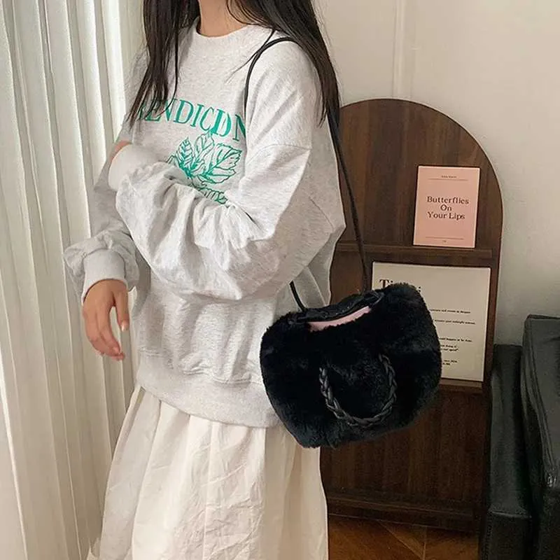 Sac à bandoulière multifonctionnel en fourrure pour femme, sac à main seau à la mode, sacs à bandoulière en peluche douce, mode fourrure nuage_voghion.com