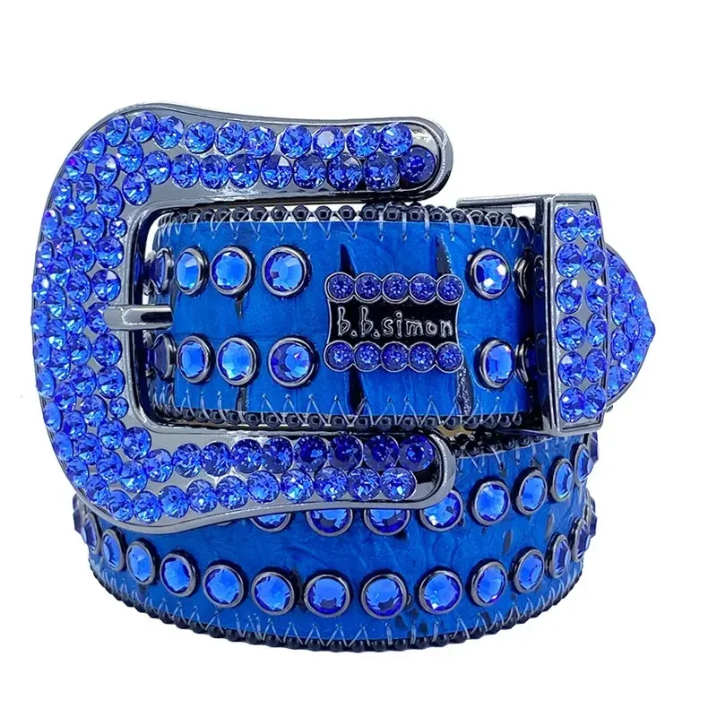 Dizajner Bb Fashion muški i ženski kožni remen ukrašen obojenim dijamantima 20 boja kristalni dijamant 3,8 cm_voghion.com