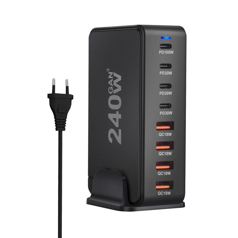 Încărcător de birou multifuncțional de mare putere, 240W GaN Multiport 268WPD, nou_voghion.com