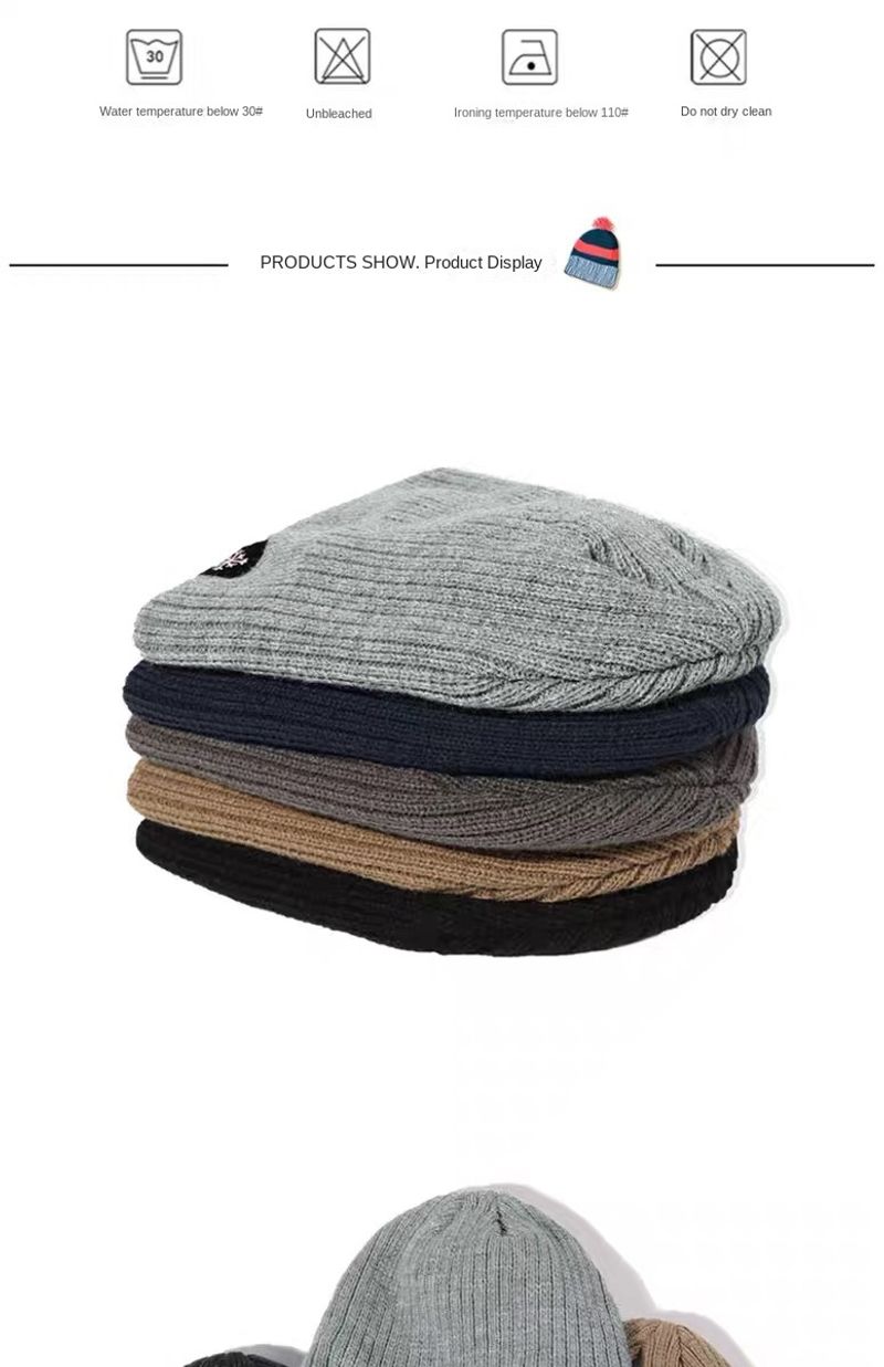 Unisex-Mütze mit Fleece-Innenfutter, dicke, warme Ohrenschützer, geschlossene Zehenpartie, gestrickte Herrenmütze, neue winddichte, kältebeständige Wollmütze_voghion.com