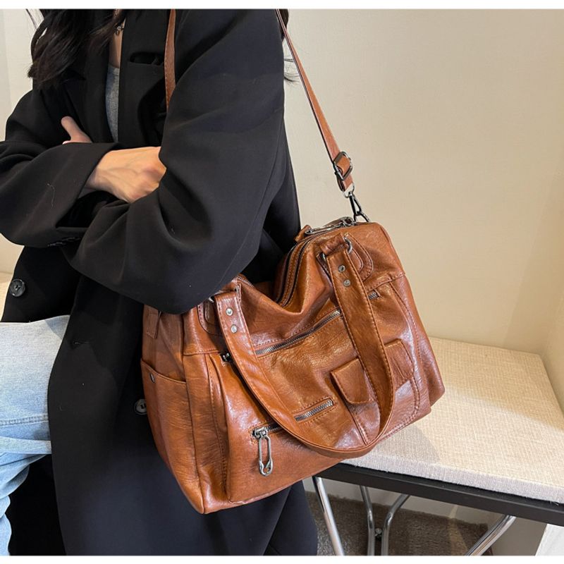 Einzelner Schulter Crossbody Business Gepäcktasche große Kapazität weibliche Tasche lässig Retro Reise Handtasche_voghion.com