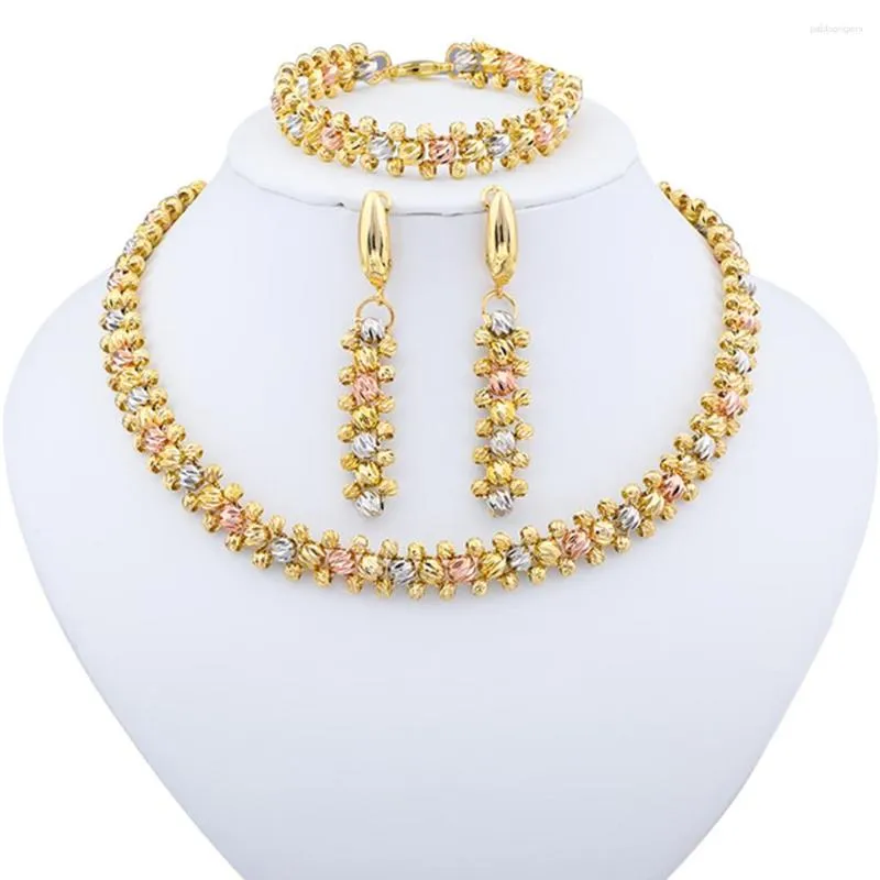 Necklace Earrings Set Dubai Colorful Bracelet Jewelry Fashion Style Dinner Party Daily Clothing Accessorie_voghion.com