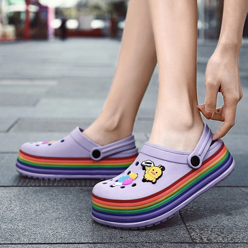 P7 Women2023 Rajzfilm Papucsok Csúszásgátló Beach Aranyos Slip On Női Klumpa Platform Szandál EVA Kerti Cipő Női Zuecos_voghion.com