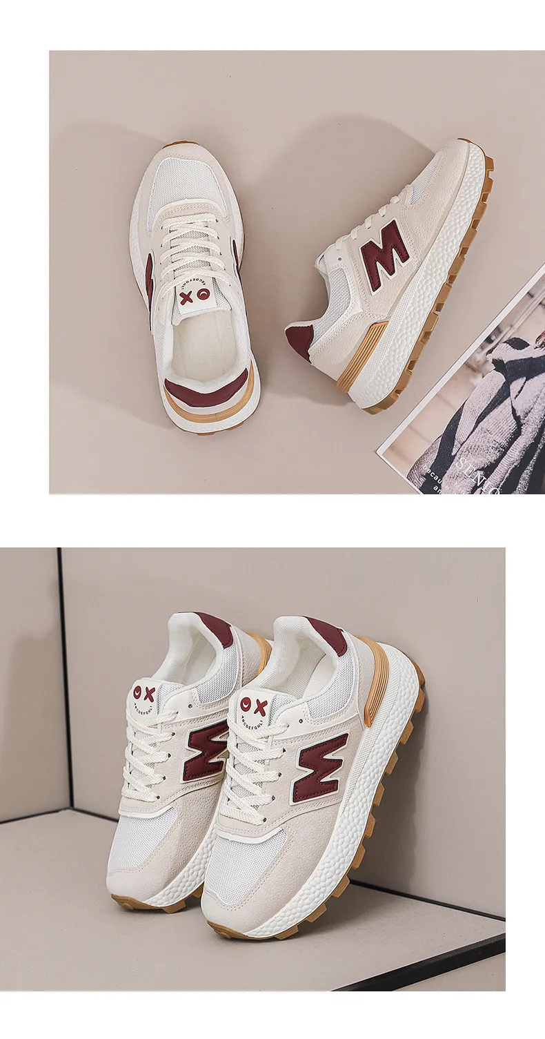 gratis fragt designer dame mænd sneakers sport sort grå brun løbesko åndbare athleisure løbesko_voghion.com