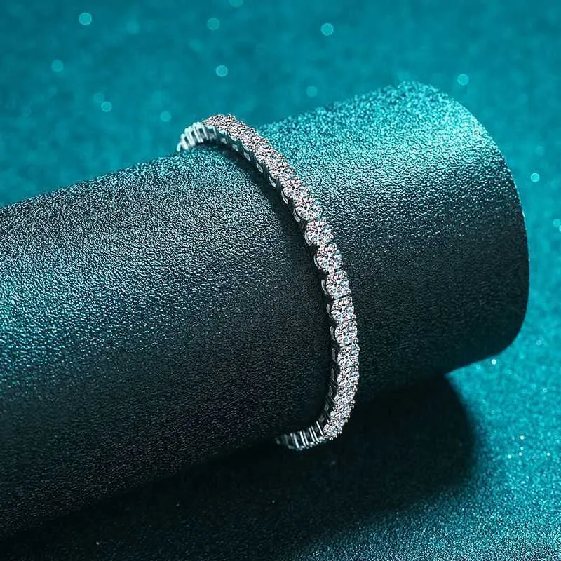 Brățară tenis cu moissanit cultivat în laborator, model Iced Out, testată cu diamante VVS, pentru femei, din argint sterlin_voghion.com