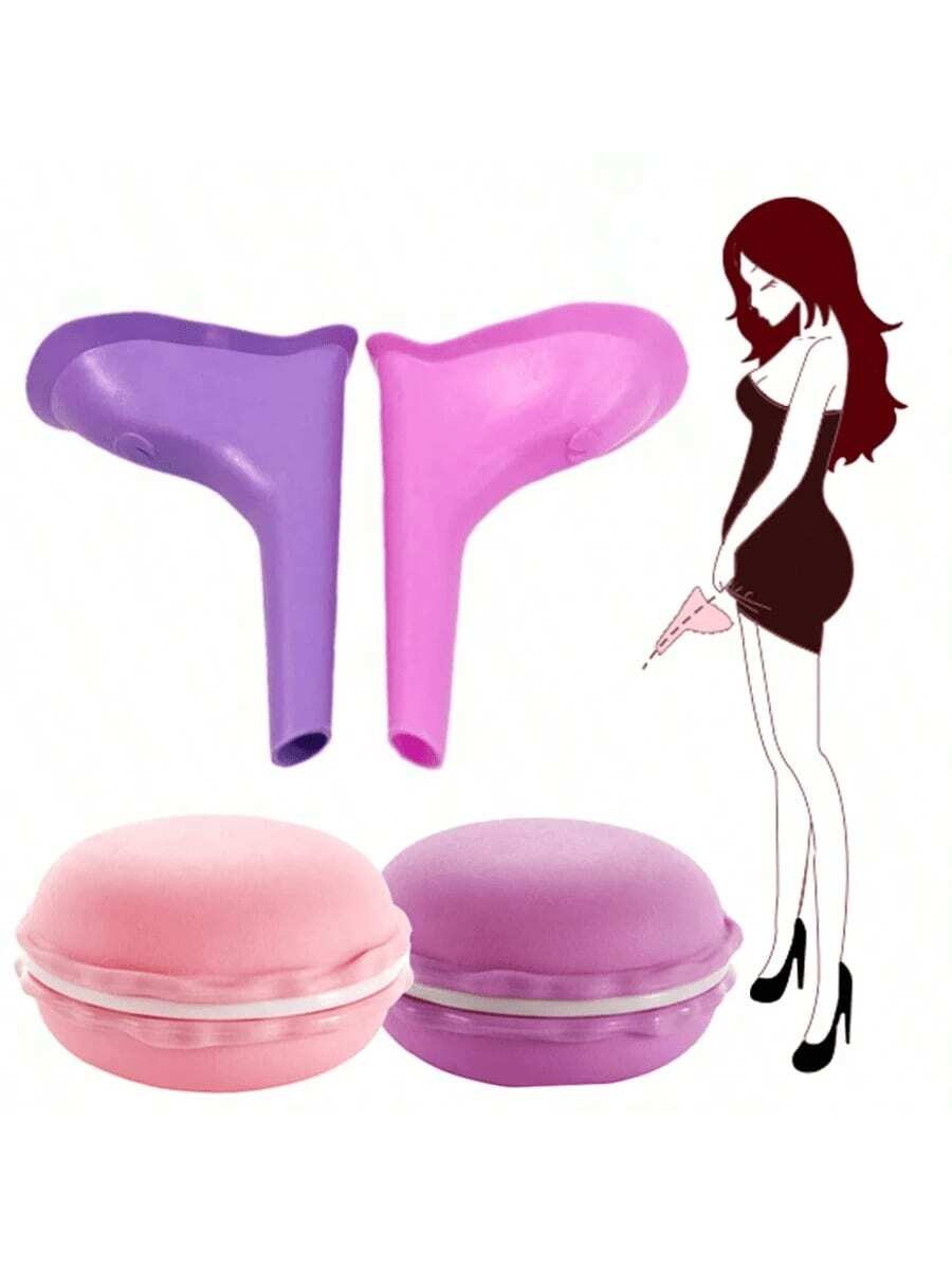 1/2pcs 3/4 Colors Available Female Portable Urinal Women Stand Up Pee Tools For Outdoor Travel Camping With Storage Box_voghion.com