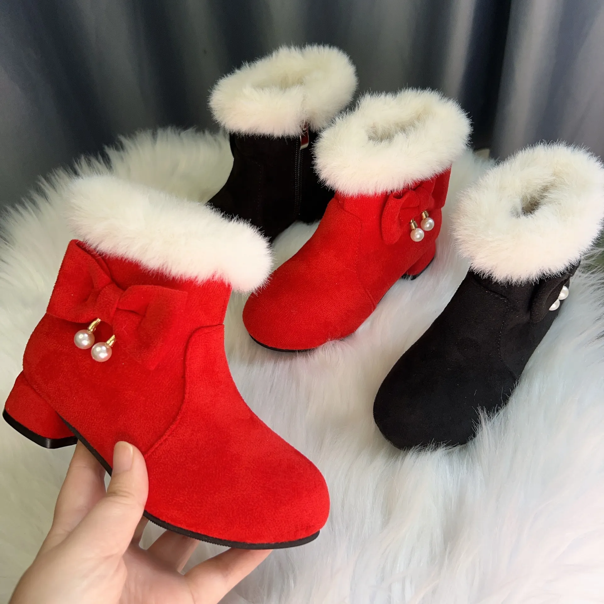 Kids Keep Warm Princess Cotton Shoes Cutefeet For Girls Children Plus Veet Plush Snow Boots Winter Shoe for Girl_ecoleips.com