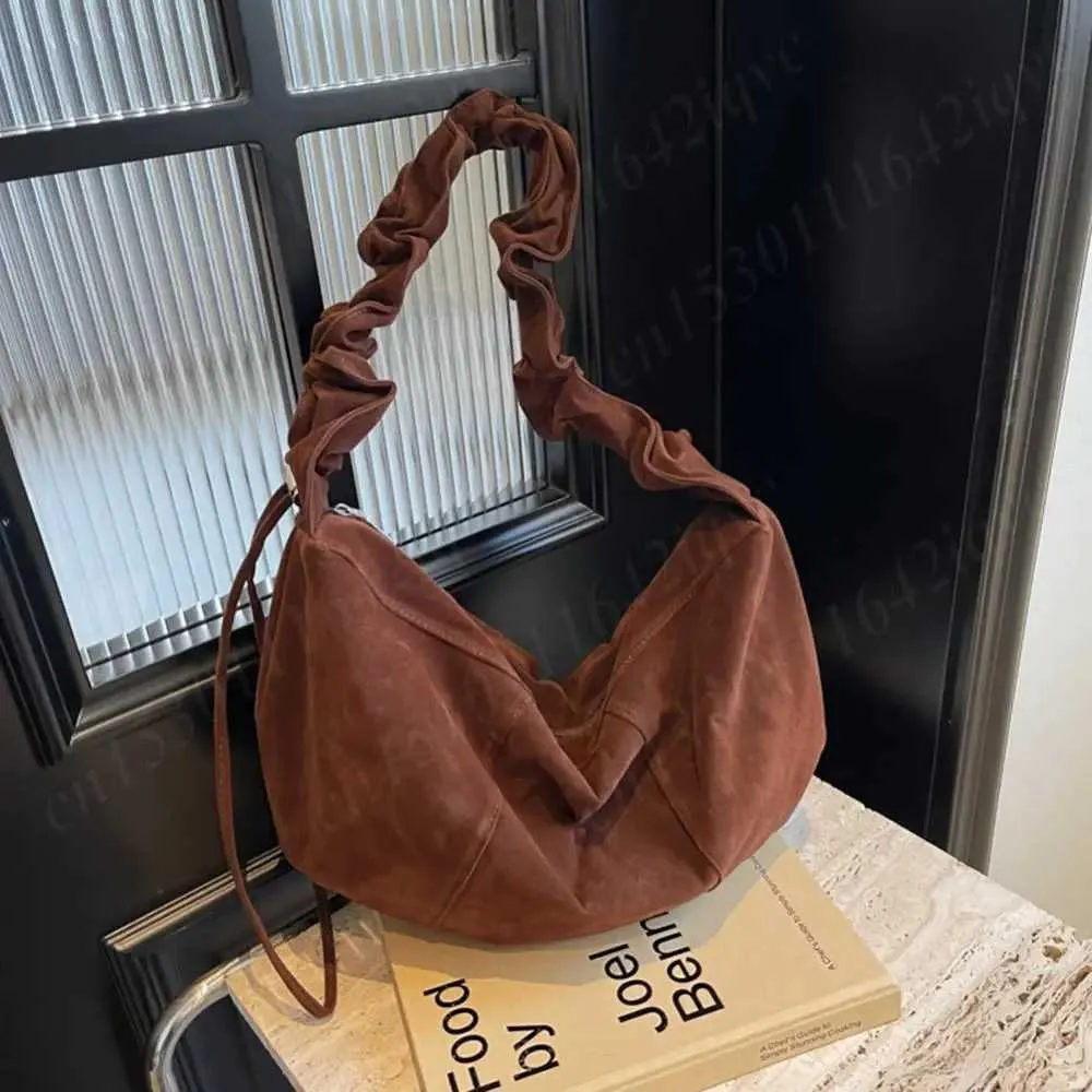 Borsa a mano piccola Hobo Tote multitasche in pelle scamosciata da donna con tracolla regolabile, borsa a mezzaluna, mini pochette a tracolla_voghion.com