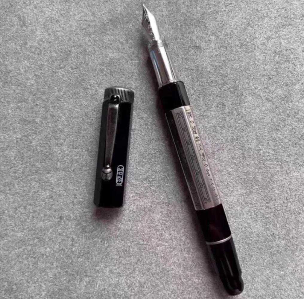 Vente en gros Proust Great Master Series - Stylo à encre à pistons Old Proust avec capuchon en métal, stylo rétro bicolore égyptien rond Heritage Series, stylo signature,_voghion.com