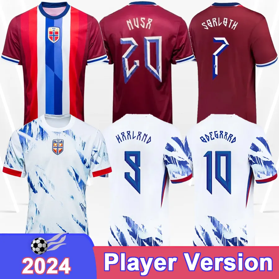 2024 NoRWaY Mens Player Soccer Jerseys National Team ODEGAARD HAALAND NUSA SORLOTH Home Away Football Shirts Adult Short_voghion.com