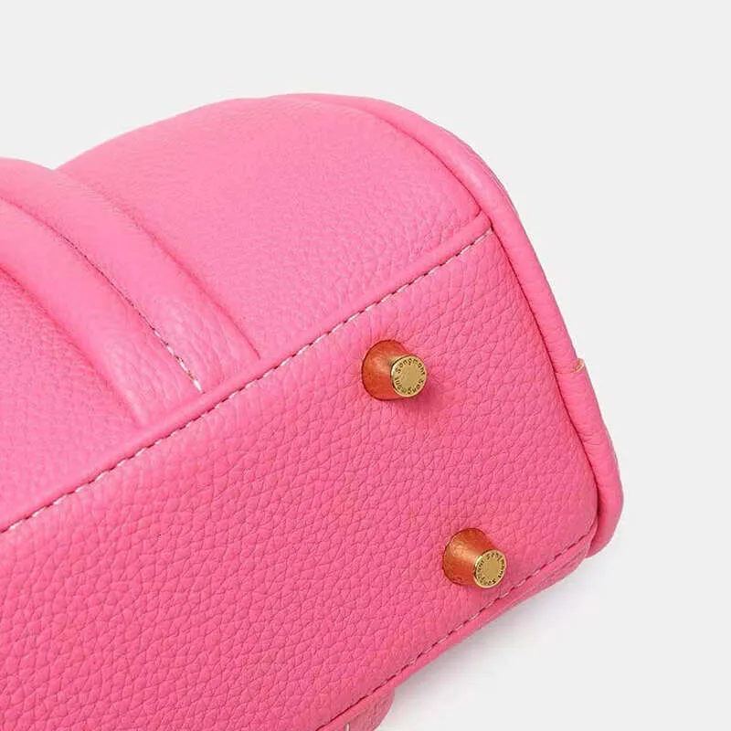 Markendesign Bowg Echtes Leder Boston Bag Mode Pendeln Umhängetaschen Einfarbig Frauen Handtasche_voghion.com