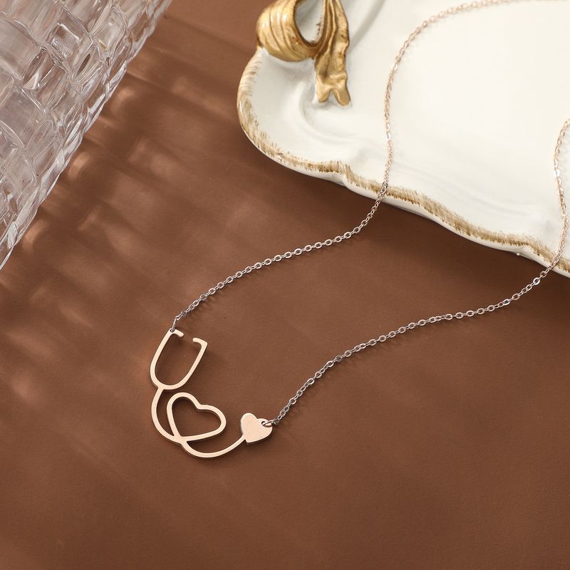 Hot Selg Fashionable Personalized Stethoscopes, Heart-shaped Hollow Out Pendants, Necklaces, And Accessories_voghion.com