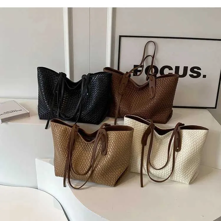 Borse a mano di grande capacità per le donne 2023 inverno PU pelle tendenza moda borsa a tracolla laterale vintage shopper shopping ufficio_voghion.com