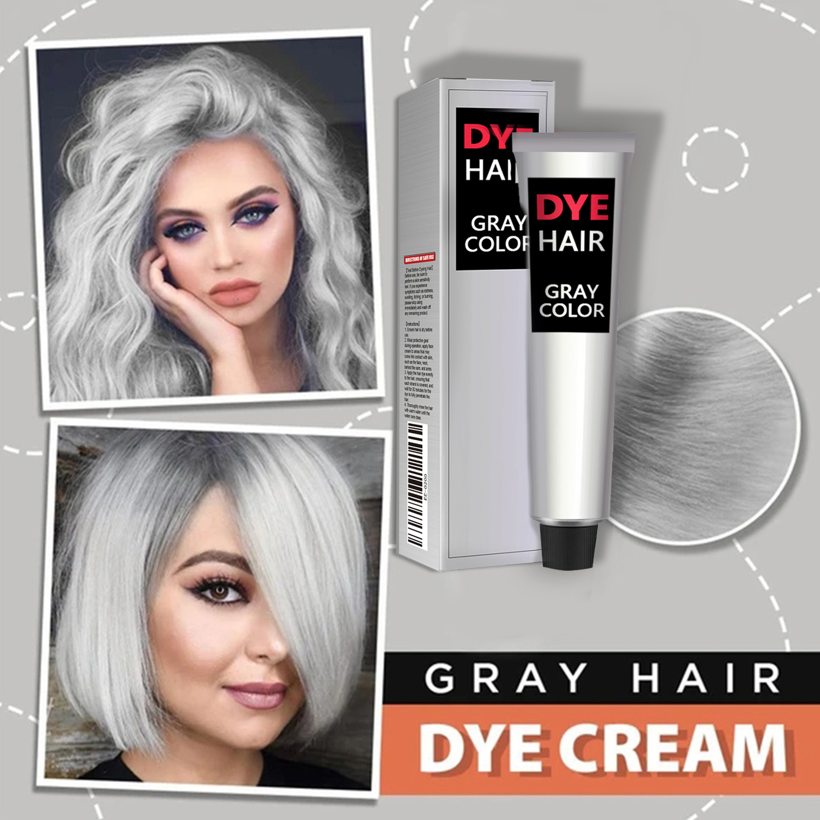 EELHOE Hair Beauty Agent, Grandma Gray Hair Hair Beauty Agent, Trendy Hair Cream, Easy To Color, Long-lasting And Gentle Hair Care, No Hair Damage_voghion.com