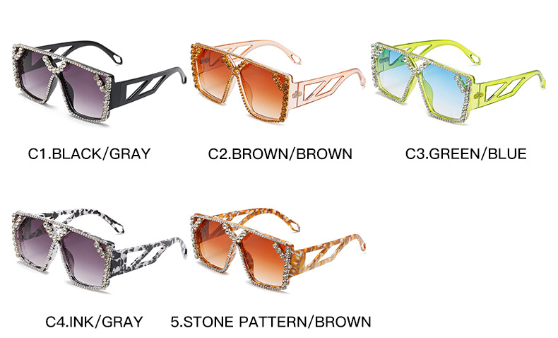 Personalized Big Frame Diamond Sunglasses For Women Fashion_voghion.com
