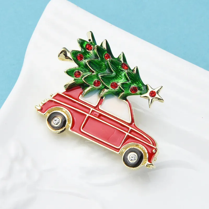 Wuli Baby Jahr Emaille Auto Weihnachtsbaum Brosche Pins Frauen Mode Schmuck Geschenk Trendy Broschen 231109_voghion.com