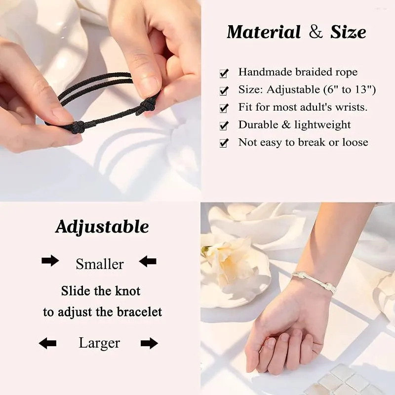 Couple Cord Bracelets Adjustable Jewelry For Him And Her Gift_voghion.com