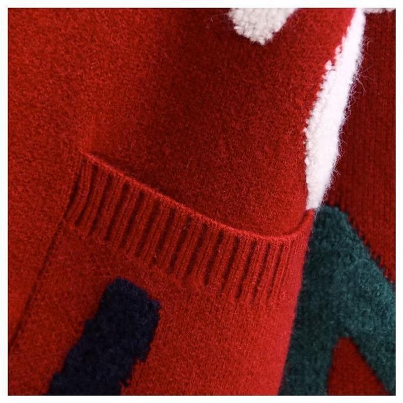 Women's Clothing Fat mm stylish horn button letter sweater jacket for women autumn and winter new large size loose lazy_voghion.com