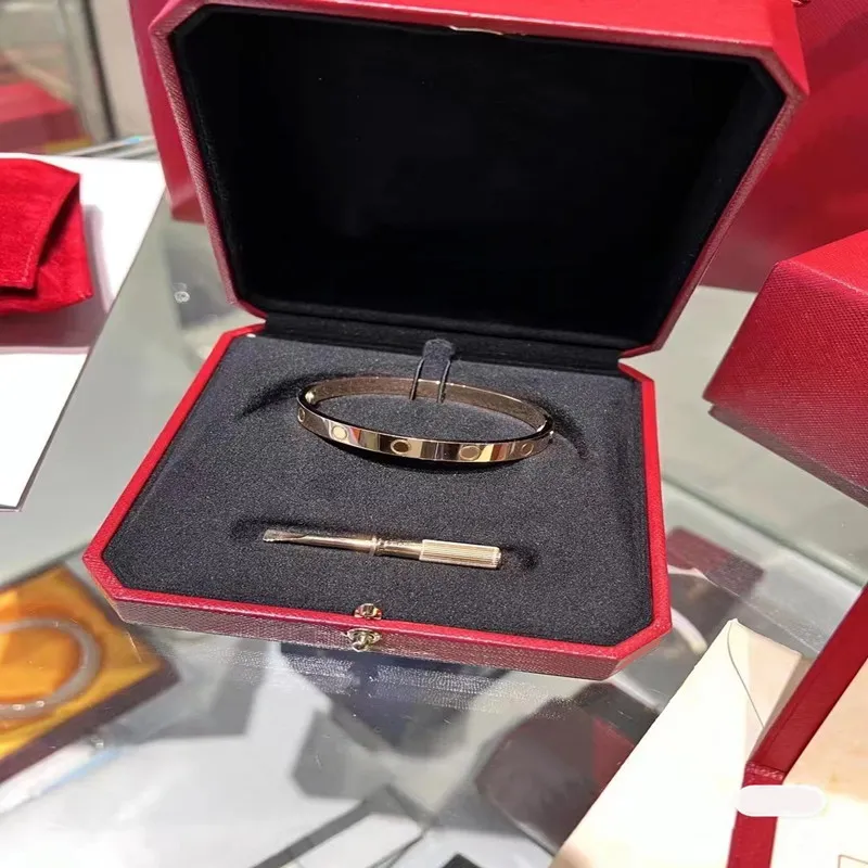bracciale di design per donna in acciaio al titanio placcato oro argento intarsiato 6 diamanti bracciali con cacciavite 4 mm di larghezza taglia 16-19_voghion.com