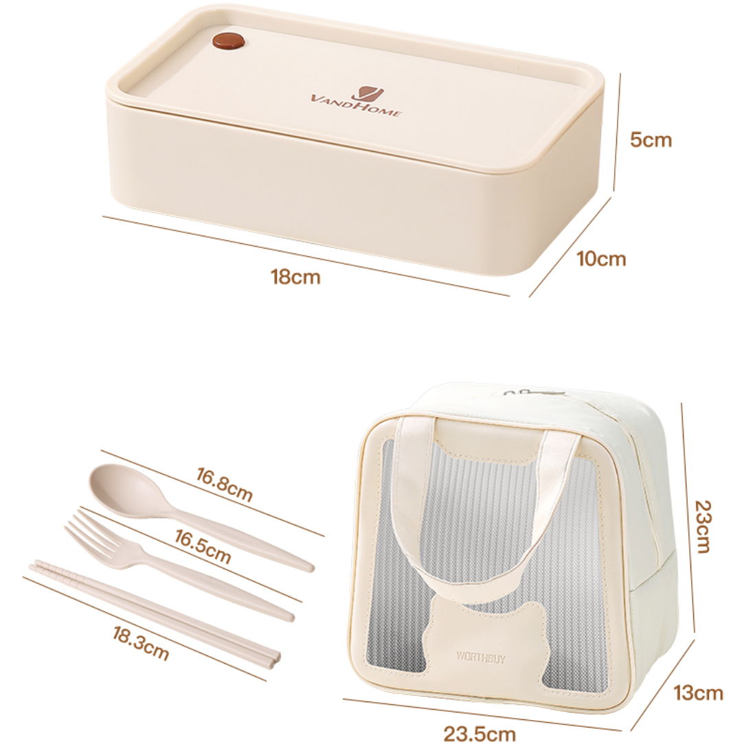 Contenitore per il pranzo portatile da 1440 ml, adatto al microonde, in plastica, con stoviglie, contenitore per insalata e frutta impilabile_voghion.com