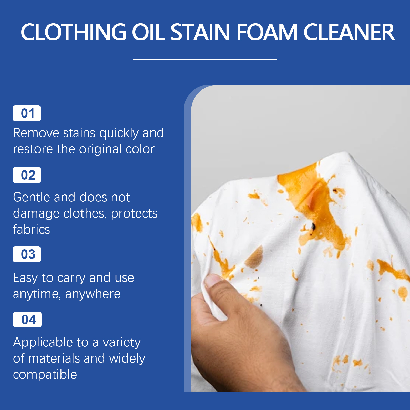 Jaysuing Clothing Oil Stain Foam Cleaner To Remove Stubborn Stains Leave Fragrance Clean Clothing Stain Remover_voghion.com