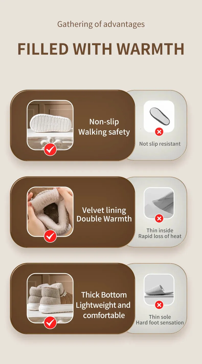 Scarpe invernali calde antiscivolo con suola spessa, con borsa in pile e pantofole in cotone per uso esterno 250724_voghion.com