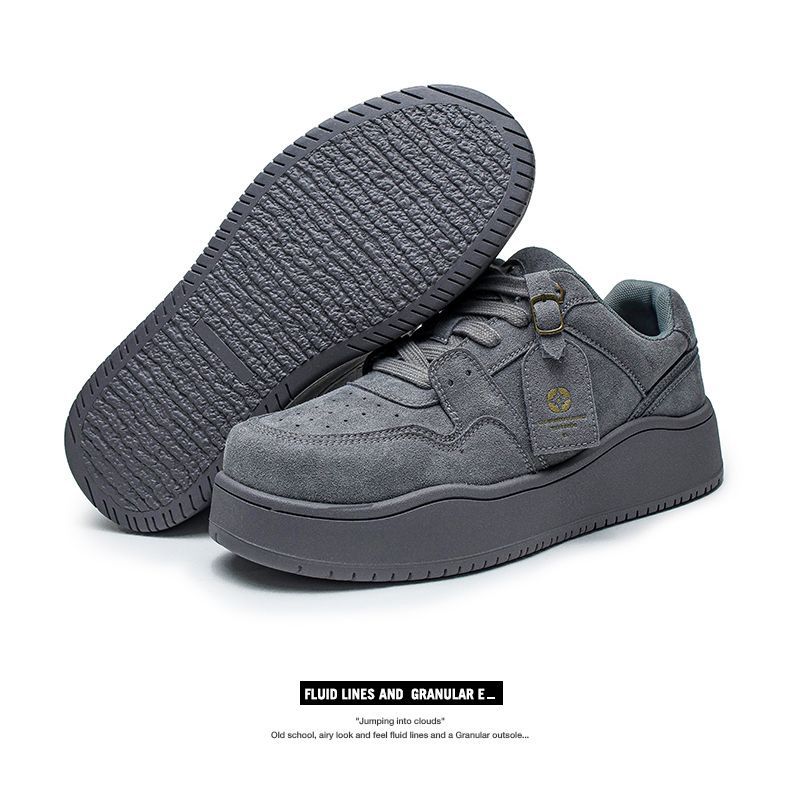 Damen Sneaker Mit Dicker Sohle Grau Outdoor Wanderschuhe_voghion.com