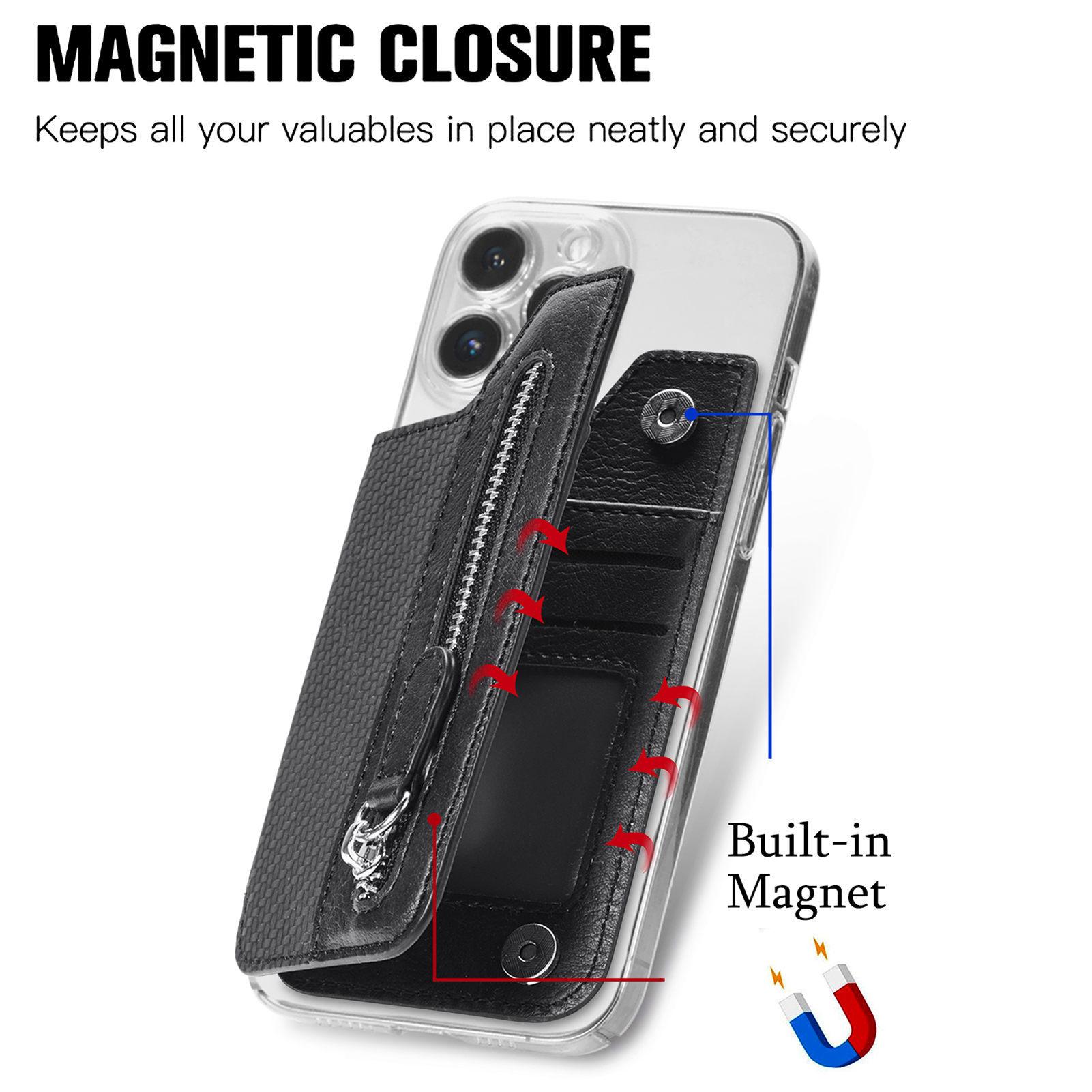 Mobile Phone Card Bag, Card Sleeve, Left And Right Flap, Multi-insert Card Holder, Mobile Phone Bag, Creative Personality, Back Sticker Card Bag_voghion.com