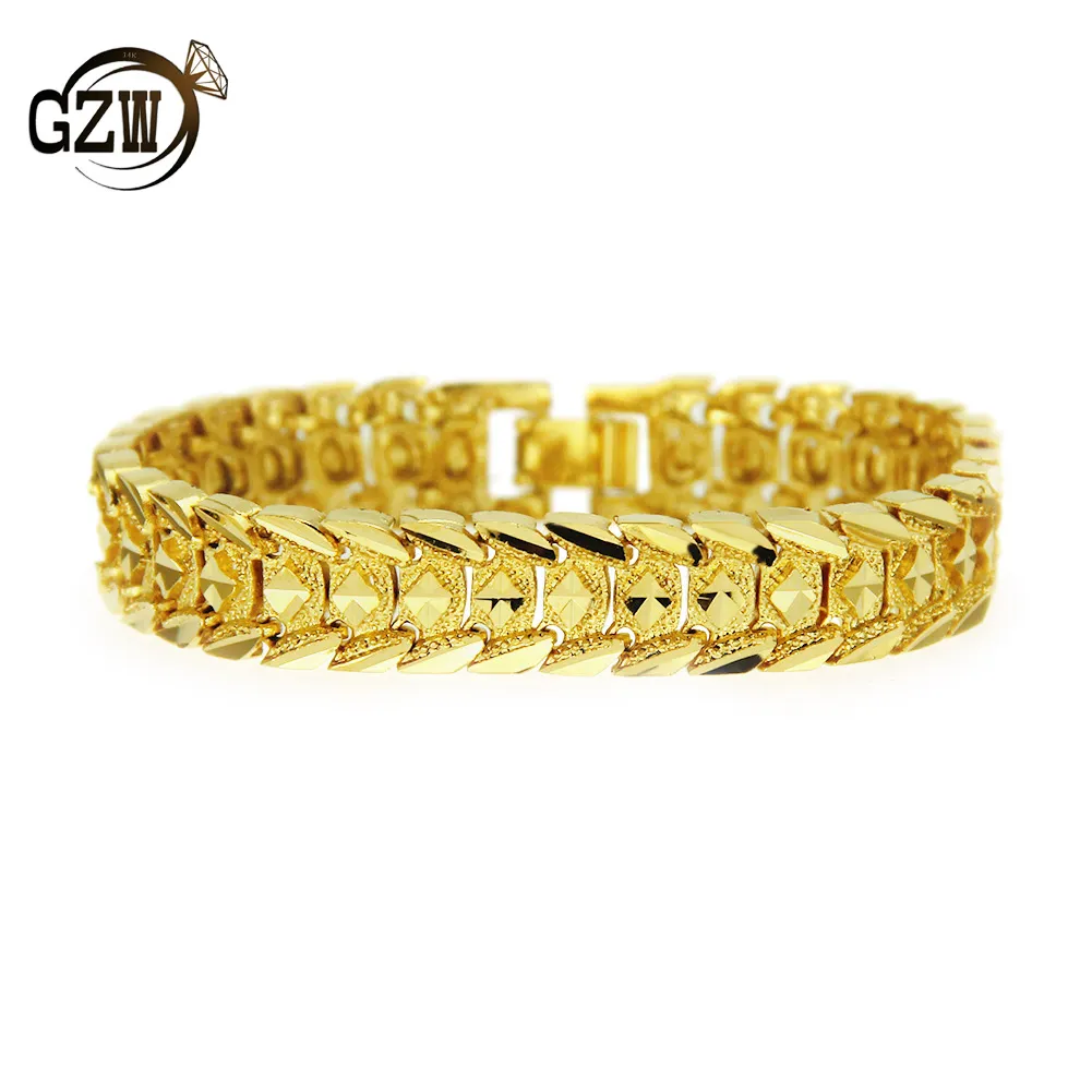 New Fashion 12MM Guys Gold Plated Vintage Wide Snake Chain Mens Bracelet Wristband Hip Hop Rapper Jewelry Birthday Gifts_voghion.com