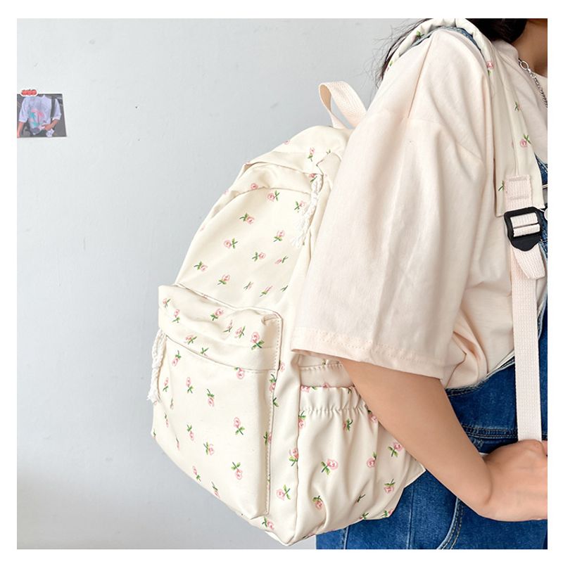Schultasche weibliche kleine frische literarische Allgleiches Freizeit Blumenmädchen Student Rucksack_voghion.com