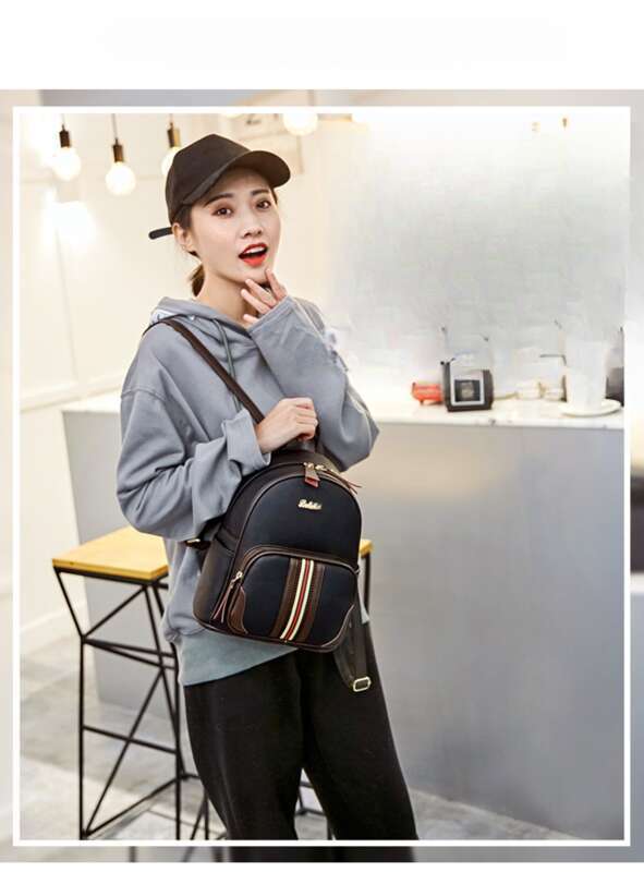 New Tide Koreanesch Casual Moud Rees Rucksäck fir Dammen a Clash Color_voghion.com