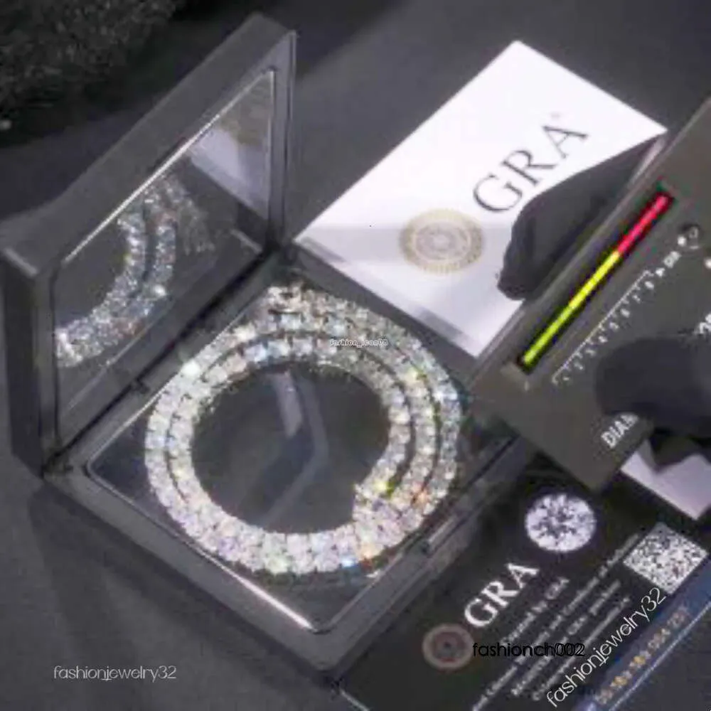 2024 Βραχιόλι Κολιέ Hip-hop Τένις Sterling Sier VVS Moissanite Diamond Cluster Iced Out Κουβανέζικη Αλυσίδα για Άνδρες και Γυναίκες_voghion.com