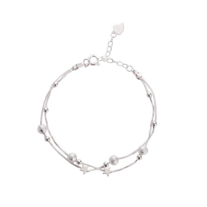 Cloche givrée à double couche pour étudiantes, version coréenne, avec perles rondes et étoile à cinq branches, polyvalente, Internet_voghion.com