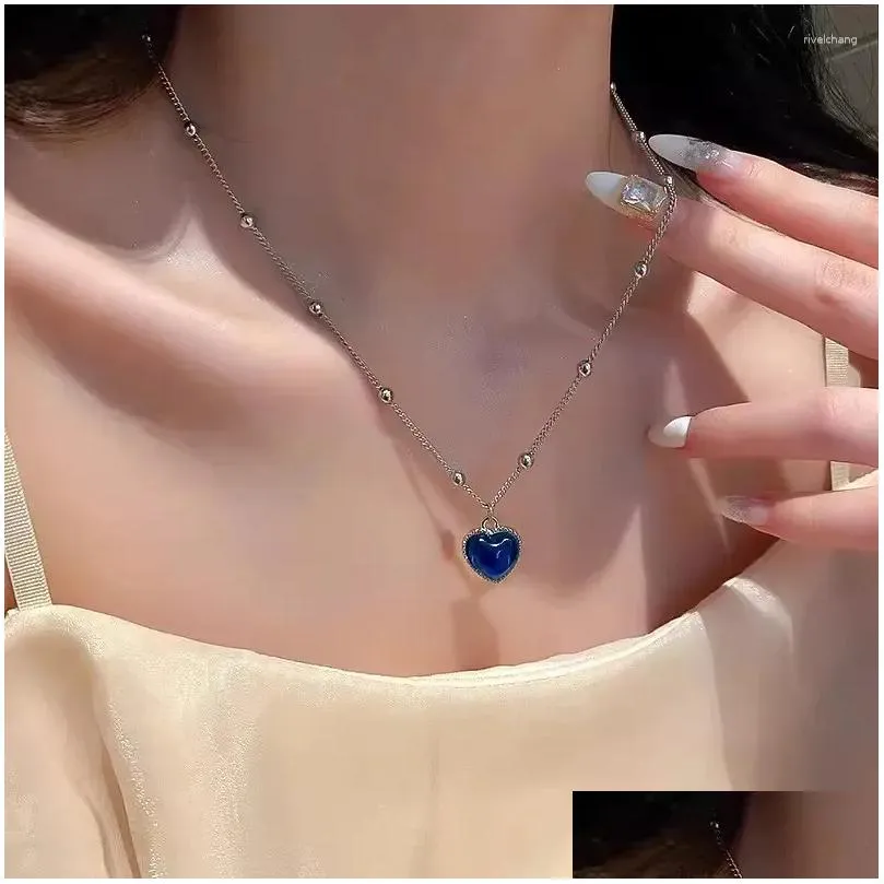 Anhänger Halsketten Thermochrome Stimmungsmonitor Herz Halskette Farbwechsel als Emperatur Frauen Mädchen Schlüsselbein Kette Liebhaber_voghion.com