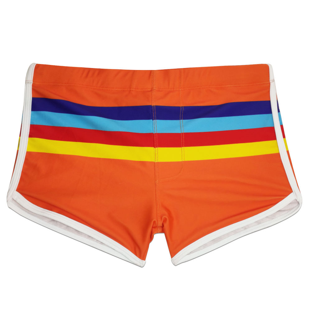 UXH Short de bain à rayures colorées pour homme, short de sport à séchage rapide, coupe ajustée et tendance_voghion.com