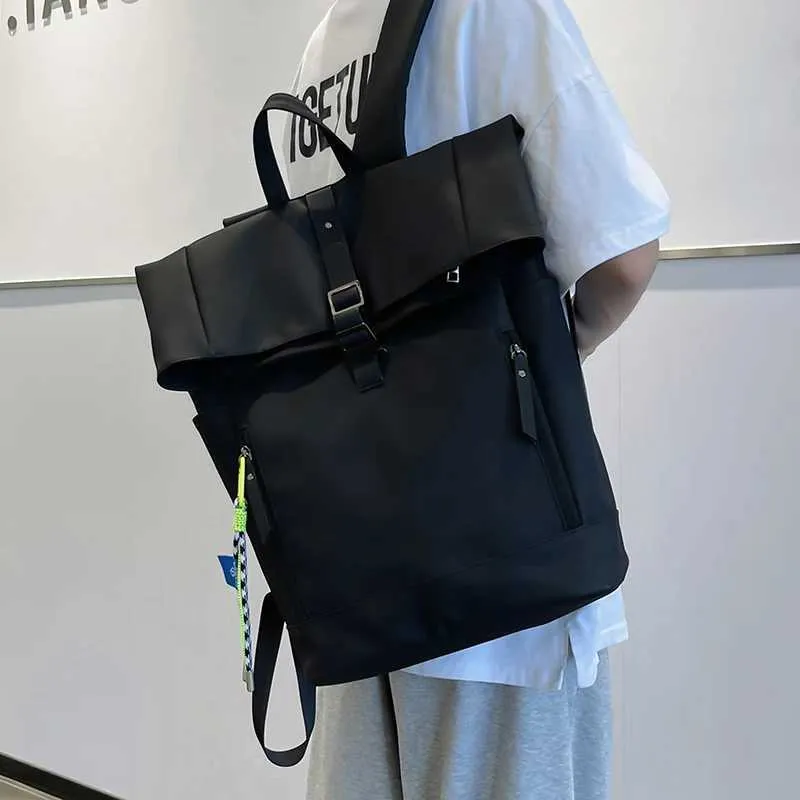 Damen Freizeit Großer Rucksack Männer Laptoptasche Ladys Nylon Roll Top Männlich Reisetasche Port Schulrucksäcke Für Teenager_voghion.com