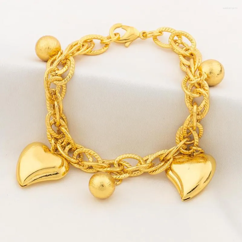 Link Bracelets YM For Women Copper Hand Chain Geometry Pentagram Heart Beads Pendant Charm Bracelet Set Fashion Jewelry_voghion.com